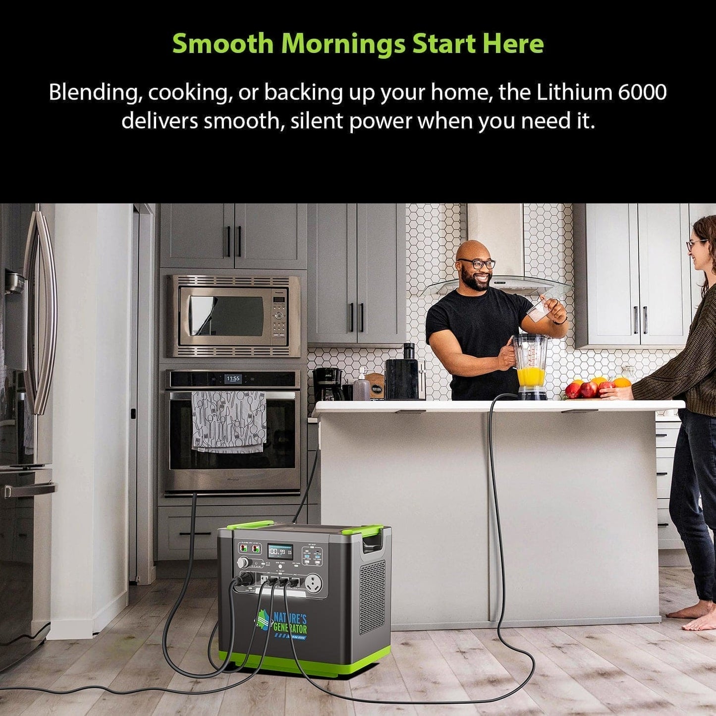 Nature's Generator Lithium 6000 with Solar Panel (2x 400 Watt Solar Panels)