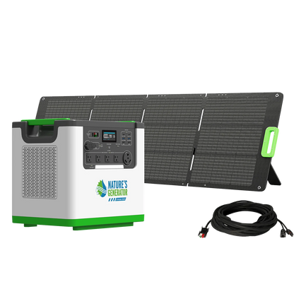 Nature's Generator Lithium 3600 Solar Generator (1x 200 Watt Folding Solar Panel)
