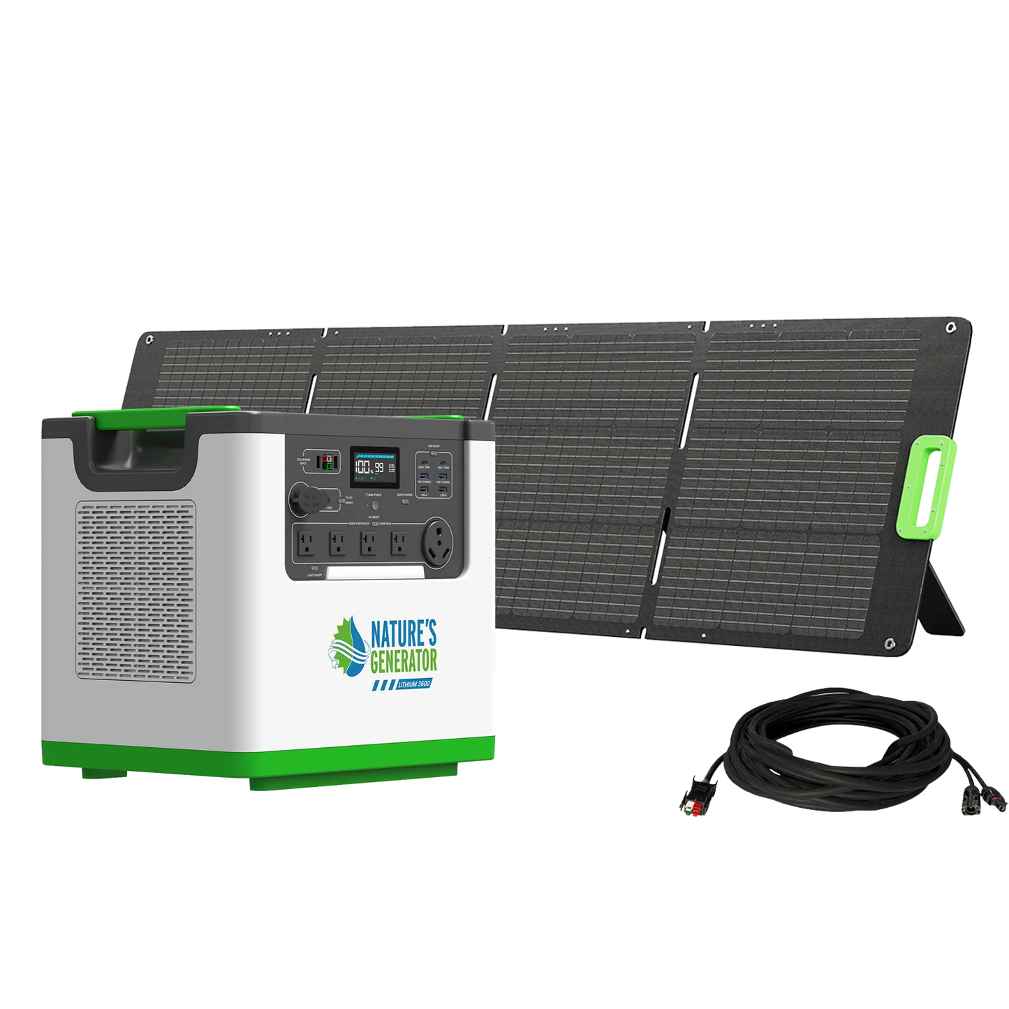Nature's Generator Lithium 3600 Solar Generator (1x 400 Watt Folding Solar Panel)