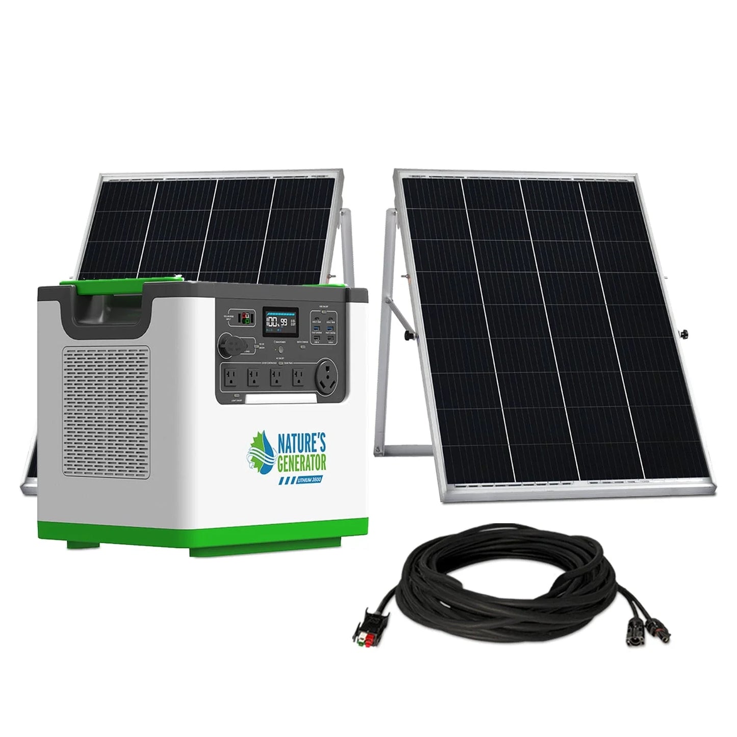 Nature's Generator Lithium 3600 Solar Generator (4x 410 Watt Rigid Solar Panels)