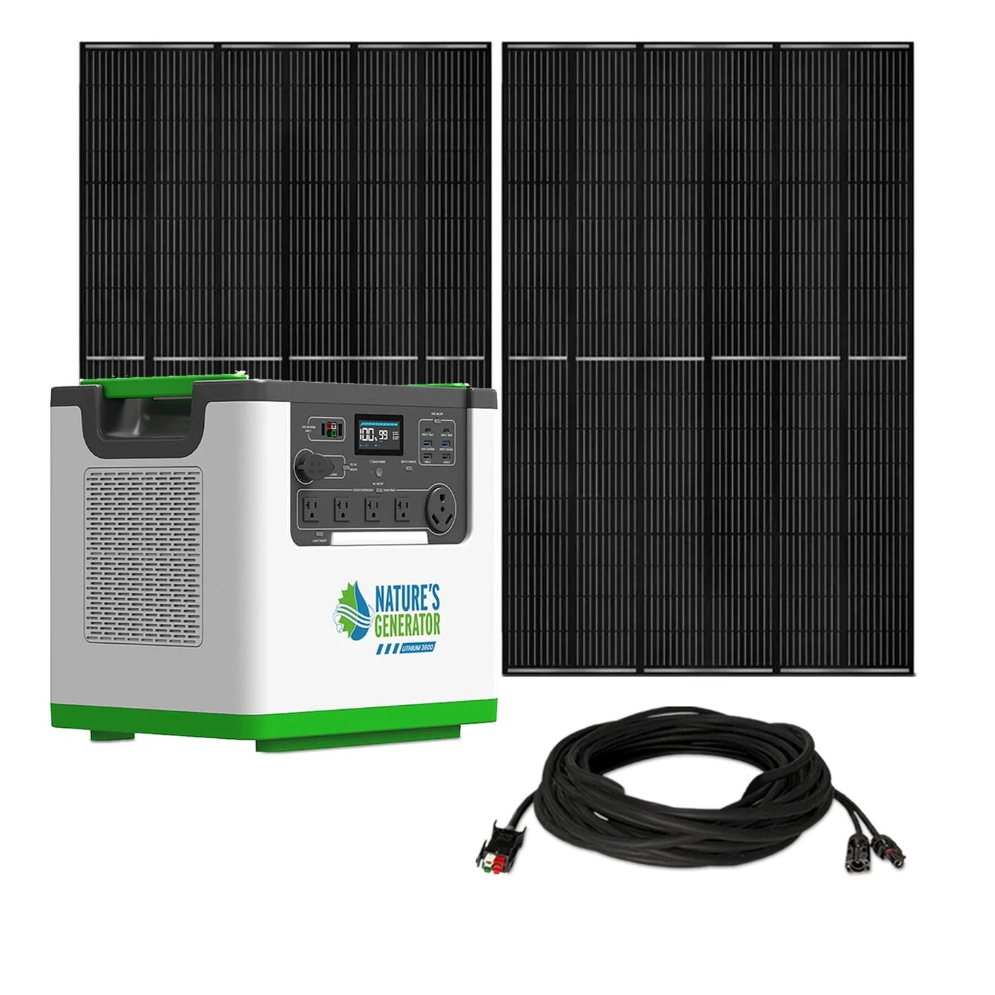 Nature's Generator Lithium 3600 Solar Generator (4x 410 Watt Rigid Solar Panels)