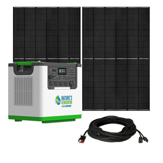 Nature's Generator Lithium 3600 Solar Generator (4x 410 Watt Rigid Solar Panels)
