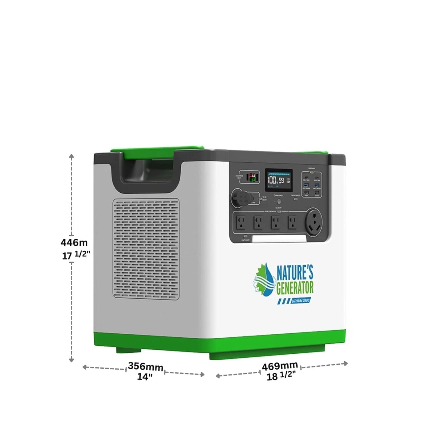 Nature's Generator Lithium 3600 Solar Generator (4x 410 Watt Rigid Solar Panels)