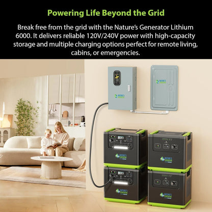 Nature's Generator Lithium 6000 with Solar Panel (2x 410 Watt Rigid Solar Panels)
