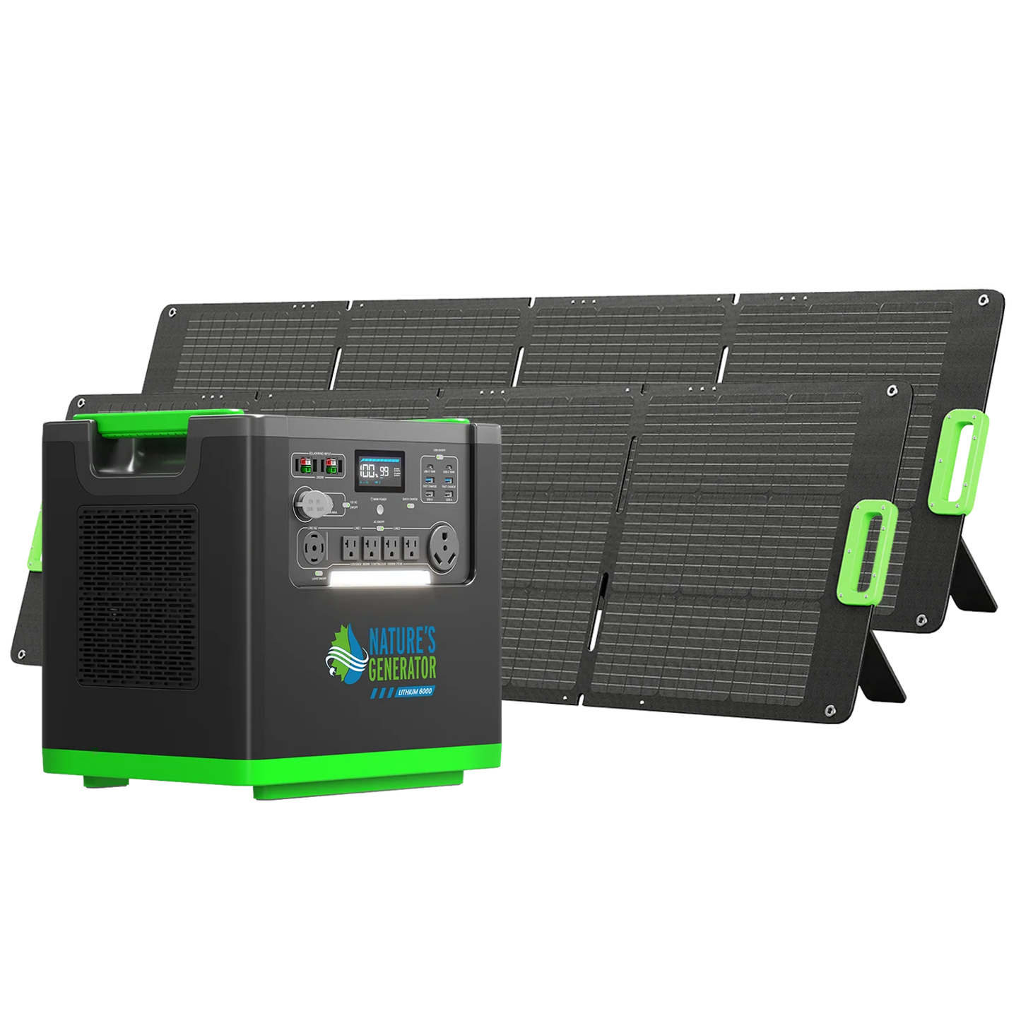 Nature's Generator Lithium 6000 with Solar Panel (2x 200 Watt Foldable Solar Panels)