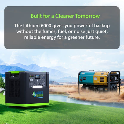 Nature's Generator Lithium 6000 with Solar Panel (2x 200 Watt Foldable Solar Panels)
