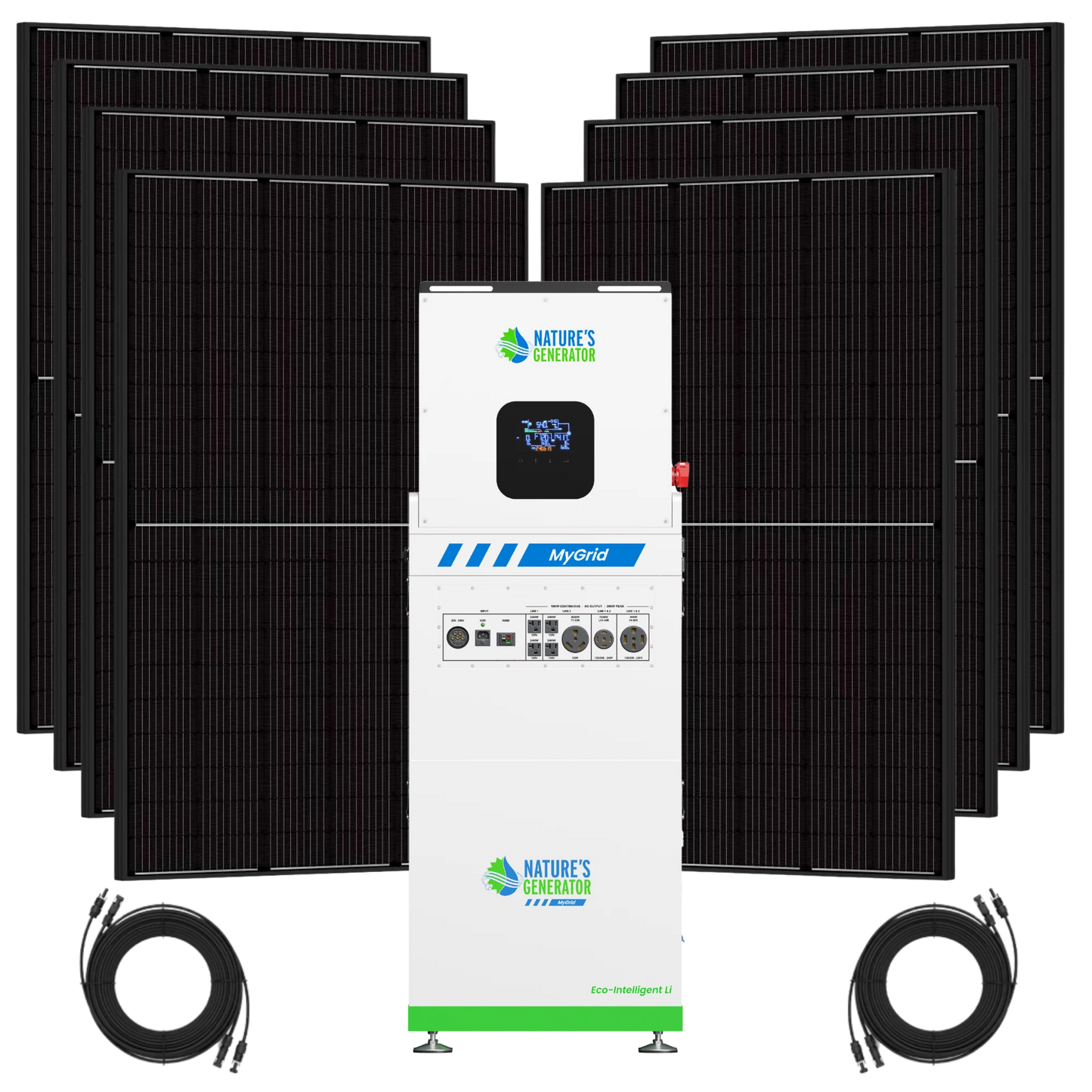 MyGrid 10,000 Watt Solar Generator Whole Home 8 Panel Kit