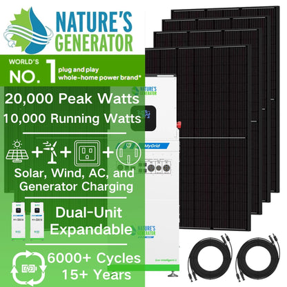 MyGrid 10,000 Watt Solar Generator Whole Home 8 Panel Kit