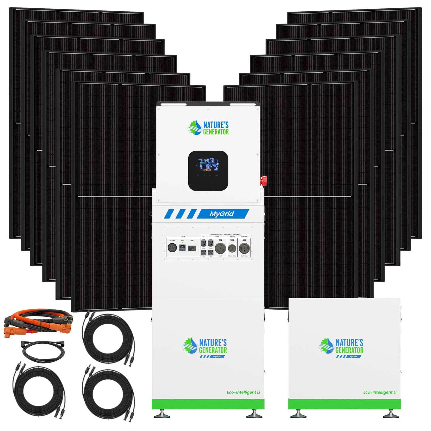 MyGrid 10,000 Watt Solar Generator Whole Home 12 Panel Kit