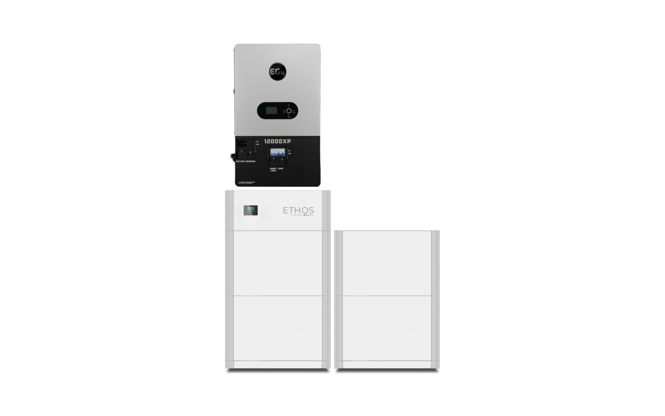4x BigBattery ETHOS Battery & 12000XP V2 Inverter | 10.24– 92.16kWh | Off- Grid System