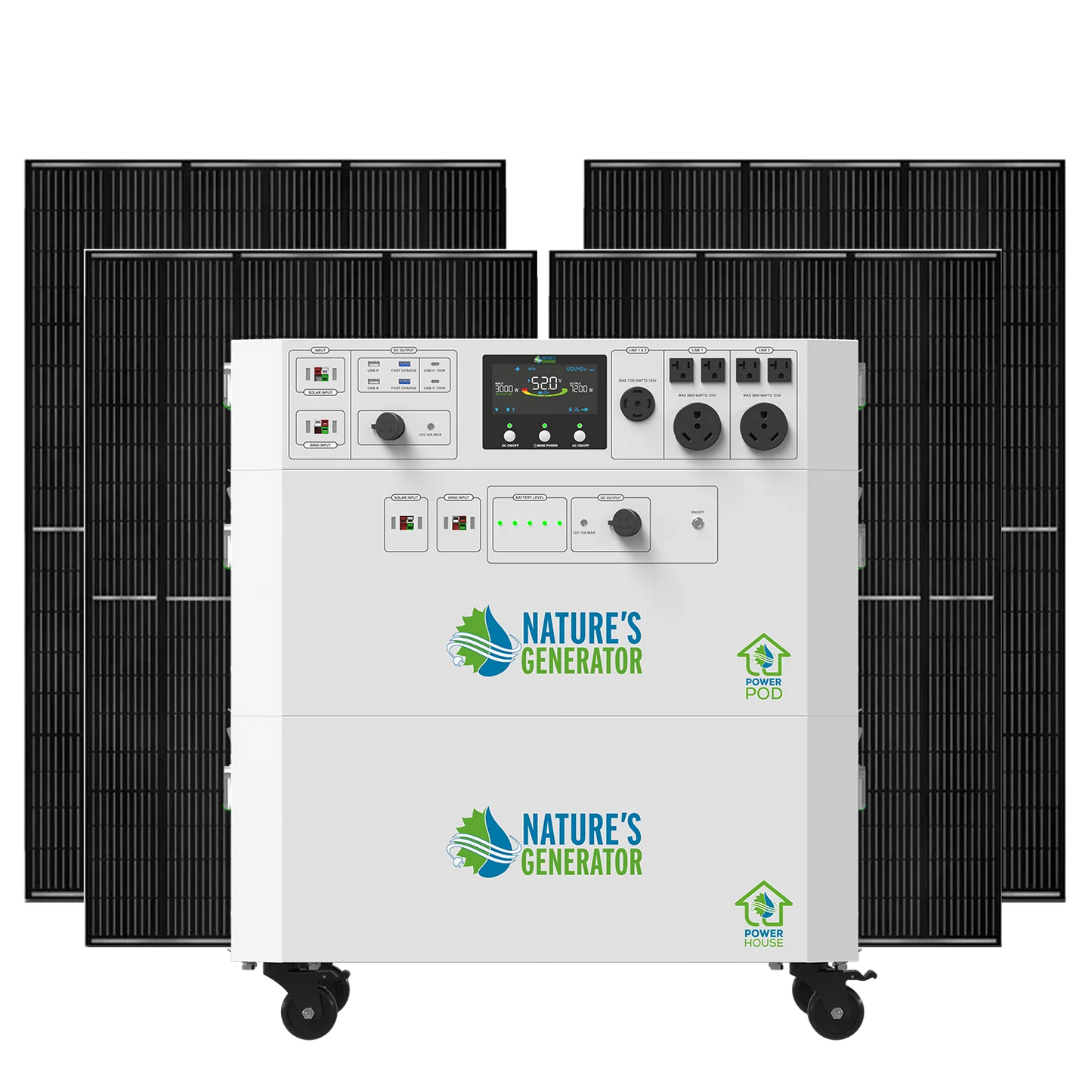 Powerhouse V2 Whole Home Solar Generator (Powerhouse + Powerpod + 4x 410 Watt Rigid Solar Panels)