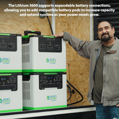 Nature's Generator Lithium 3600 Solar Generator (4x 410 Watt Rigid Solar Panels)